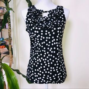 White House Black Market black and white tank top